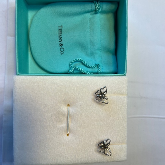 Tiffany & Co Butterfly Earrings Studs Nature Lover Garden Stencil Earrings - Picture 8 of 10